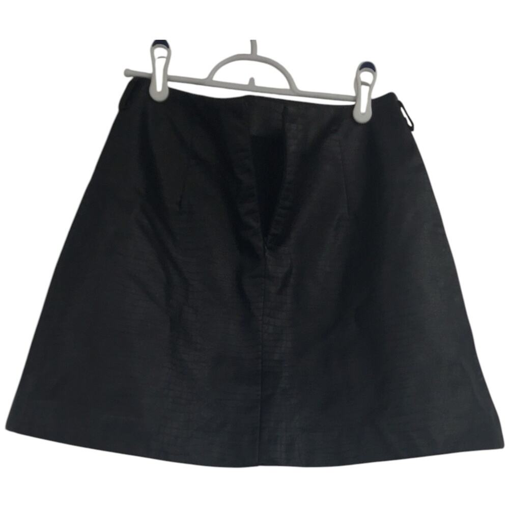 NWT HALARA Faux Leather Animal Skin Mini Skirt size Medium Black - Picture 3 of 5